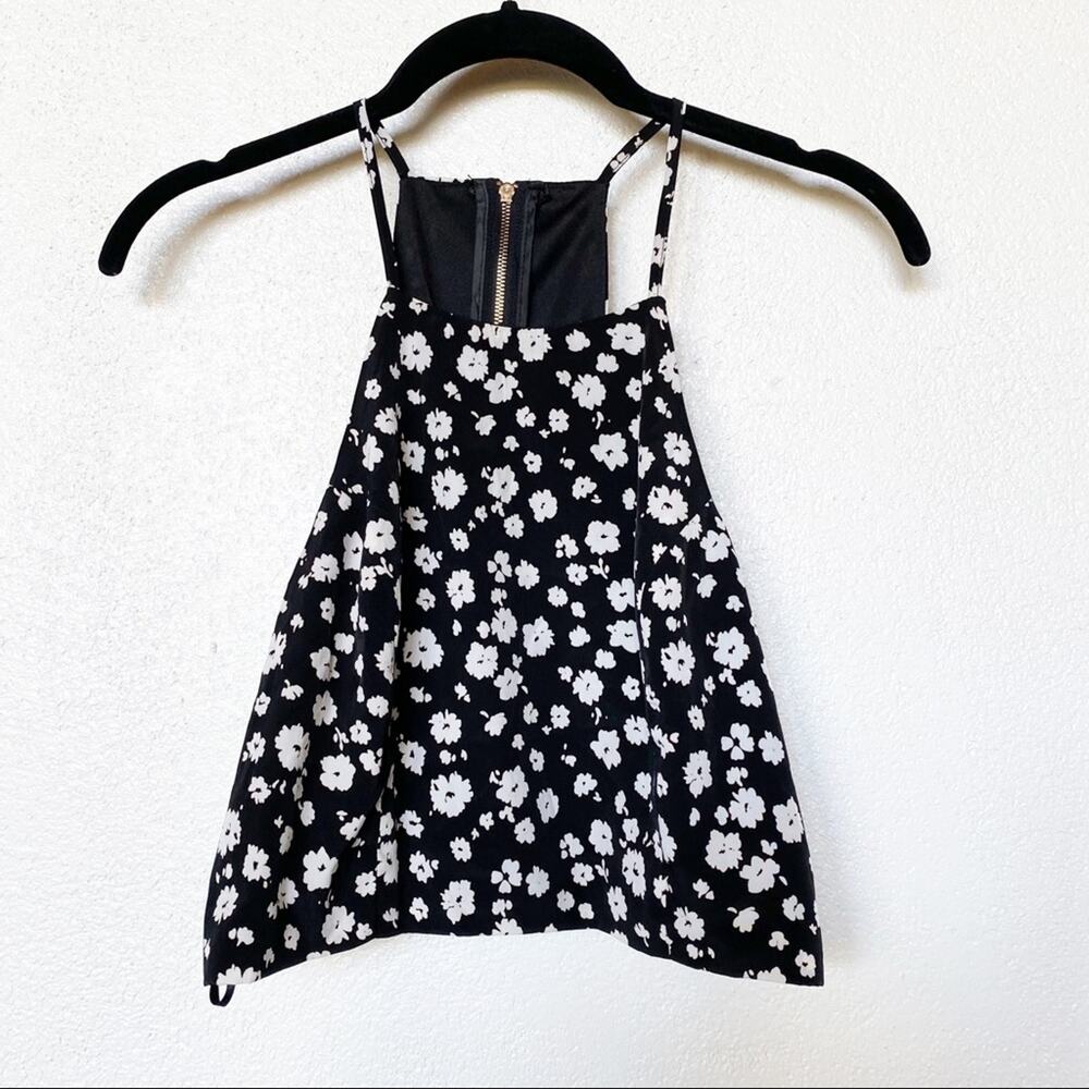 Forever 21 Zipper Back Floral Tank Size Large